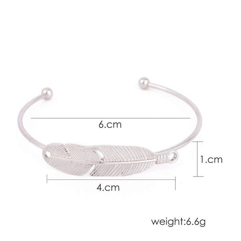 Silver Adjustable Cuff/Bangle Feather Bracelet - image 1